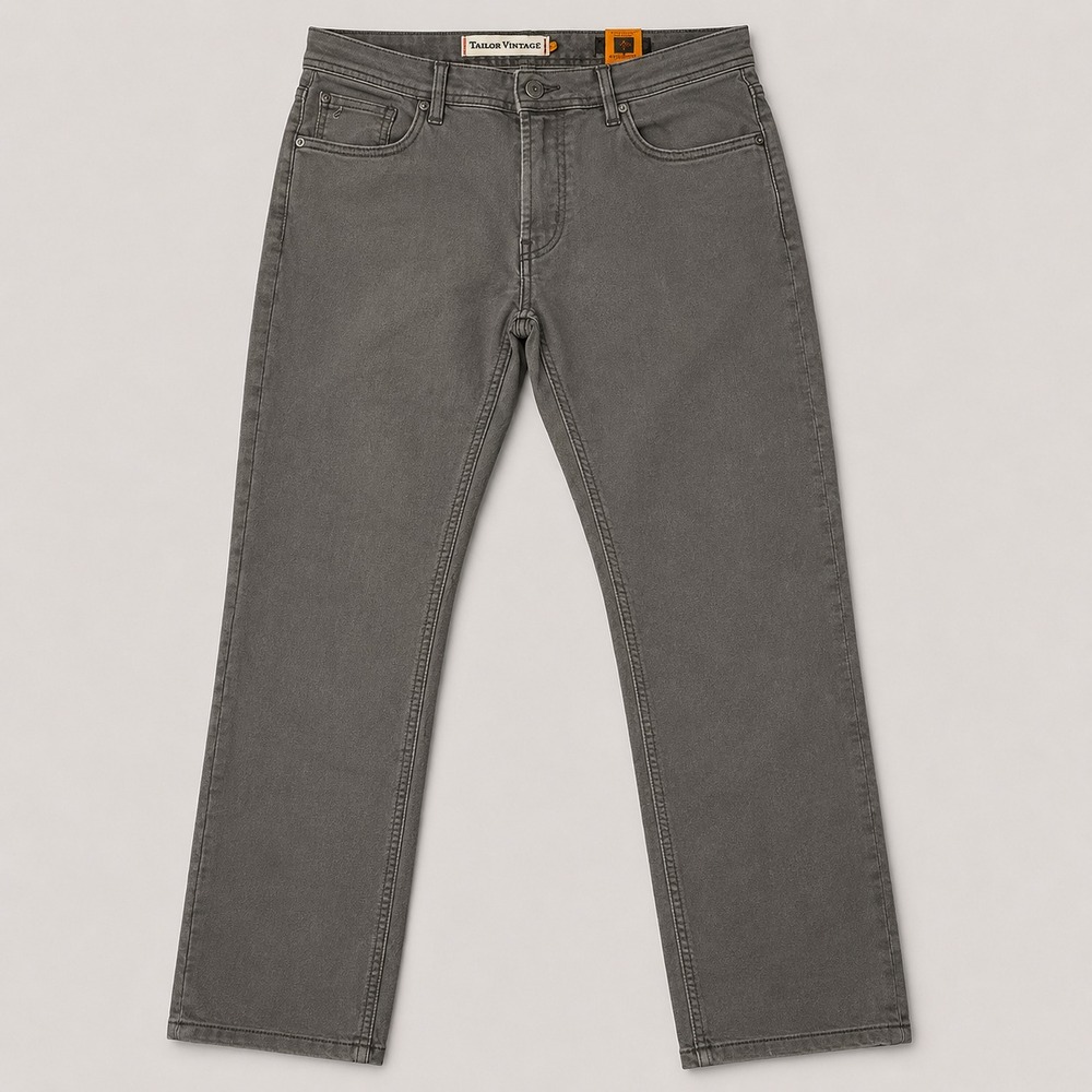 Tailor Vintage Men's 36x30 Gray Stretch Straight Leg Jeans Casual Pants